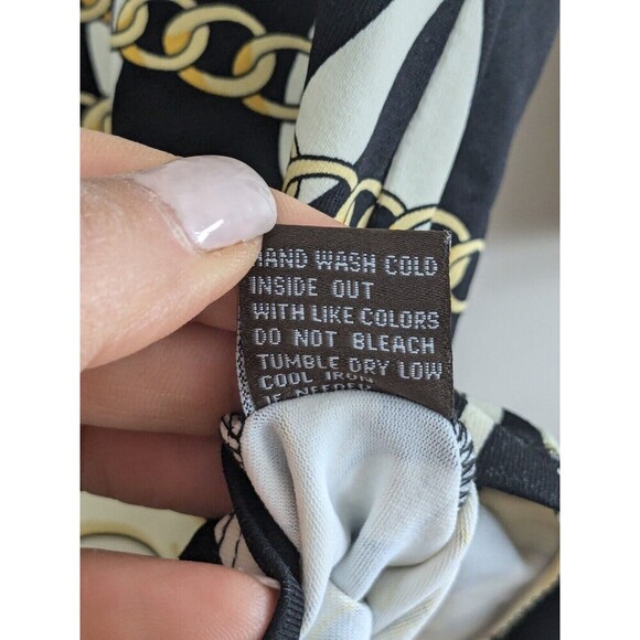 J. McLaughlin Catalina Cloth Size S Animal Print Chain Top Shirt Blouse 3/4 Slv - Picture 7 of 7